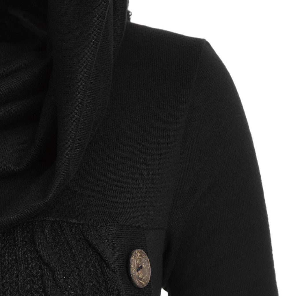 Pile pile collar hooded sweater