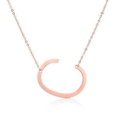 Big Initial Letter Pendant Necklace, Gold Silver, and Rose Gold