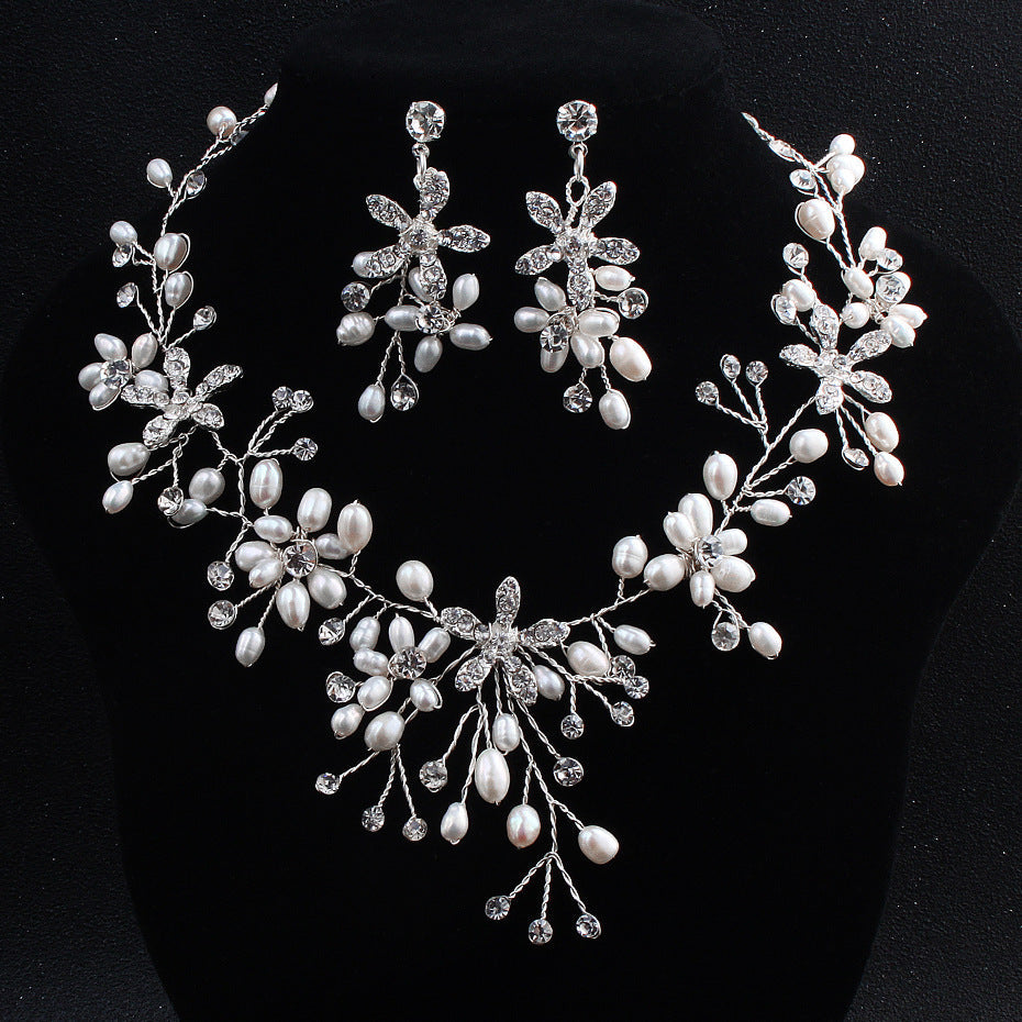 Pearl Necklace and Earring Set