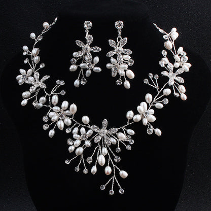 Pearl Necklace and Earring Set