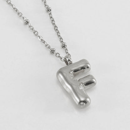Bubble Letter Pendant Necklace A-Z