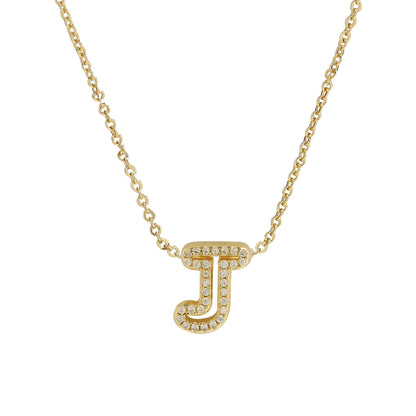Gold-Plated A–Z English Letter Pendant Necklace