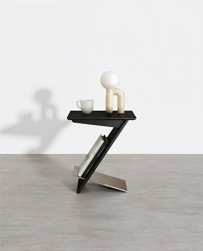 Adrian Side Table With Magazine Rack, Solid Wood