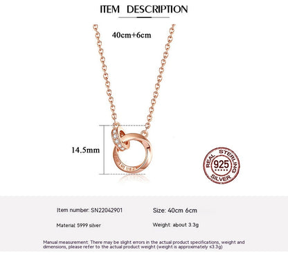 Interlocking Ring Silver Mobius Strip Necklace