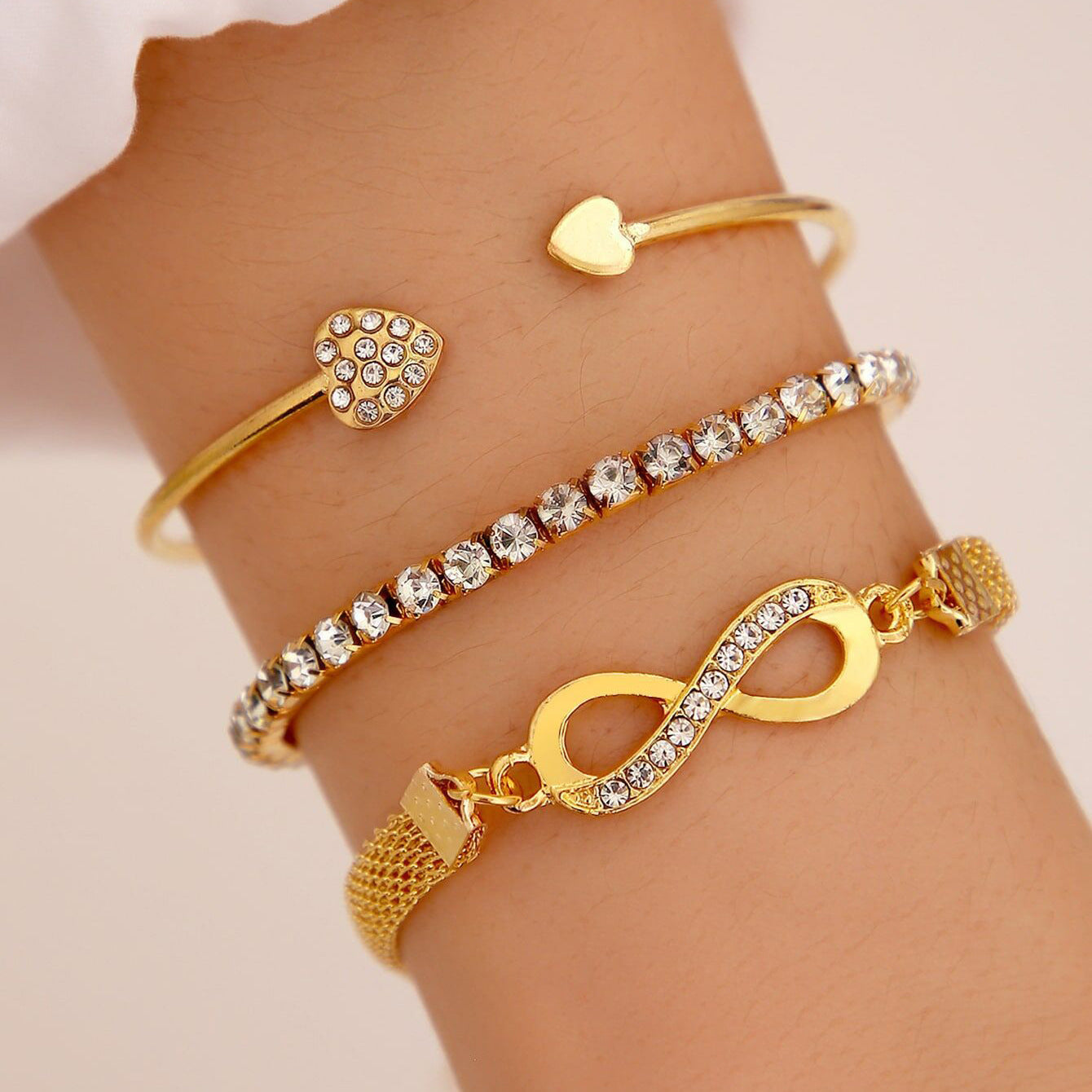 Heart Bracelet 3 Piece Set