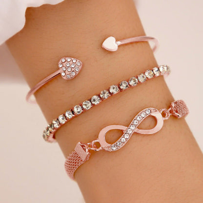 Heart Bracelet 3 Piece Set