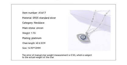 Silver Blue Eye Necklace