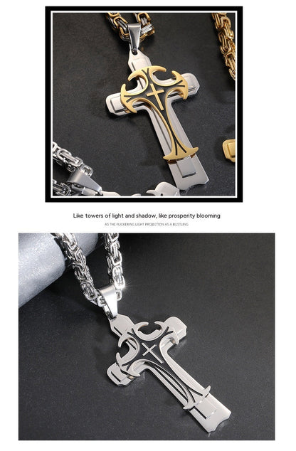 Christian Trinity Cross Necklace Chain