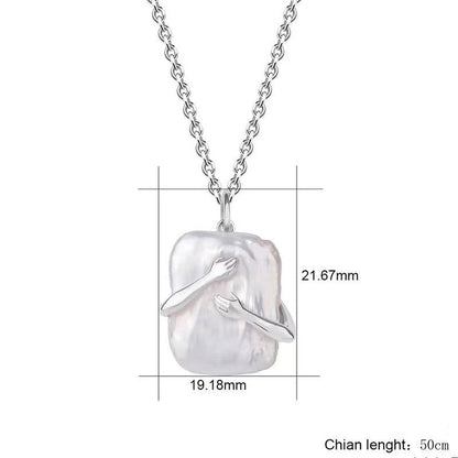 Baroque Pearl Couple Pendant Necklace