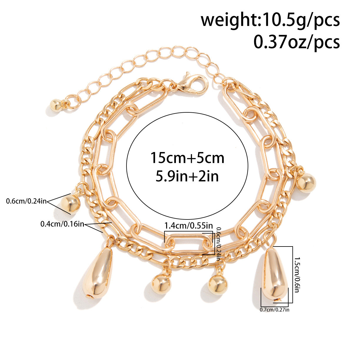Glossy Comma Pendant Necklace & Bracelet