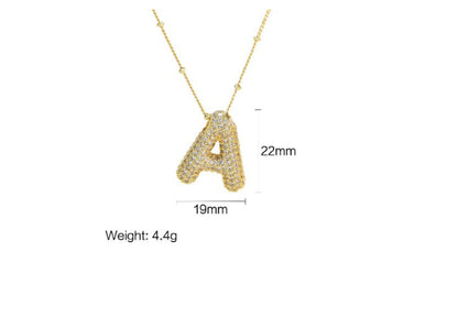 Bubble Balloon A-Z Letter Pendant Necklace