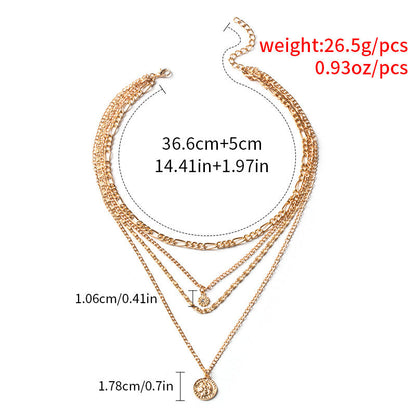 Multi-Layered Coin Chunky Gold Necklace