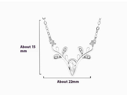 Reindeer Pendant Necklace, Gold, Silver