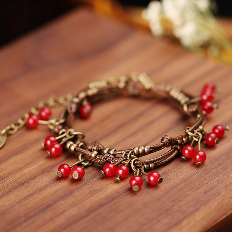 Handmade Double-Layer Quartzite Jade Bracelet