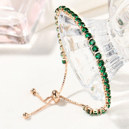 Gold Push Pull Zircon Bracelet