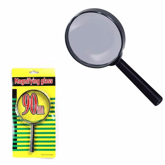 Handheld 90mm Magnifying Glass Classic Black Frame