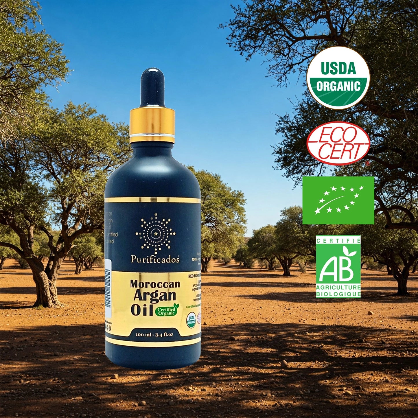Purificados Moroccan Argan Oil 100ml (Organic & Pure)