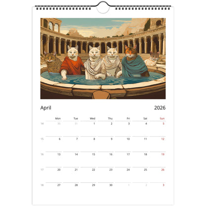 Ancient Roman Cats Wall Calendar – Vintage Feline Art, Eco-Friendly Gift for Cat Lovers 🐾🕌