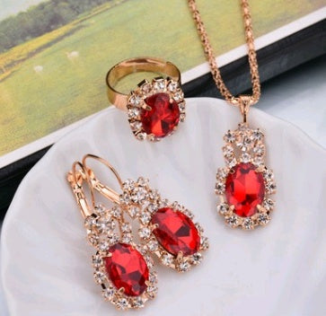 Water Drop Diamond Necklace, Earrings & Rings Sets