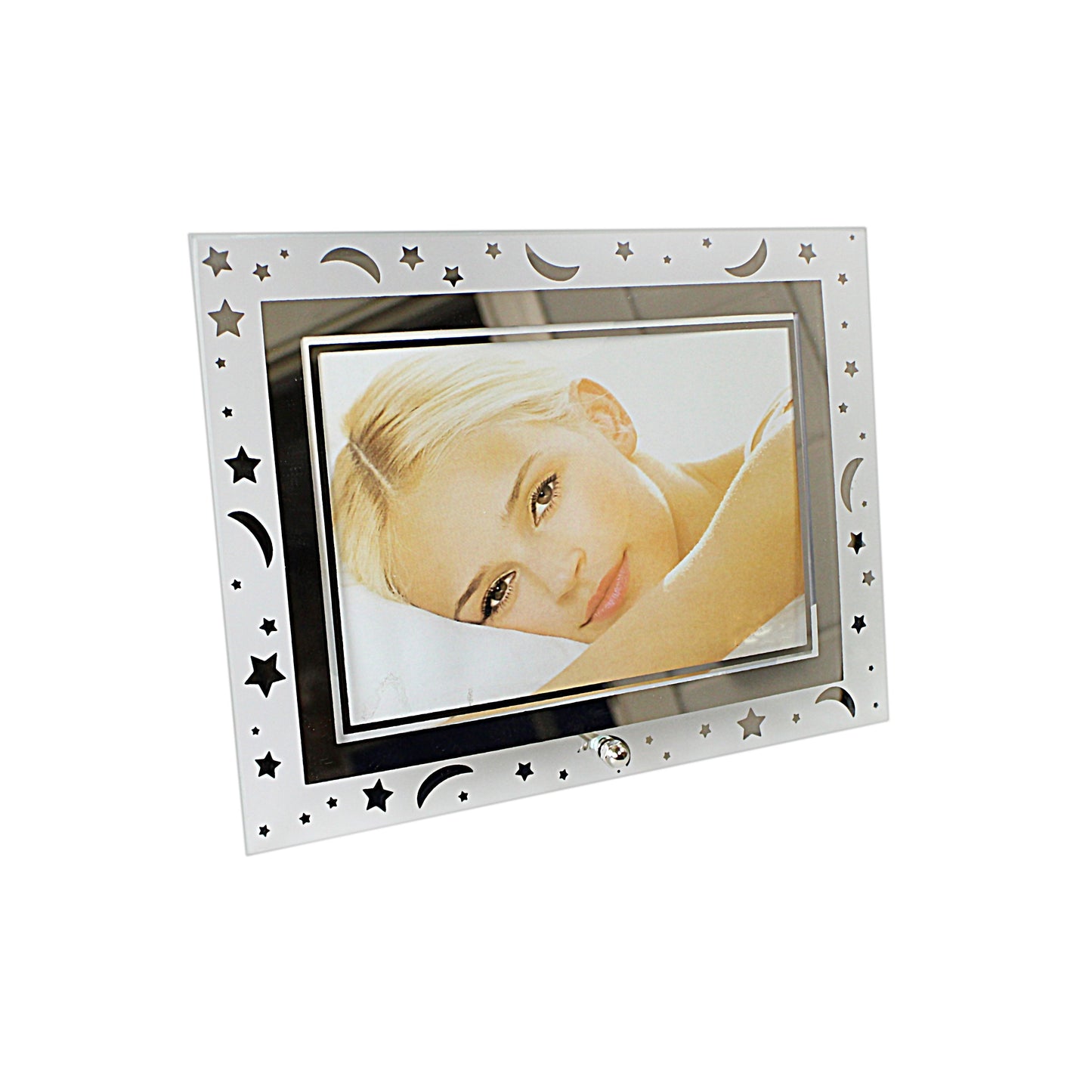 Moonlight Stars Glass Photo Frame Elegant Home Decor Accent