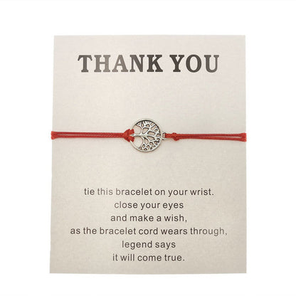 Adjustable Tree of Life Rope Bracelet
