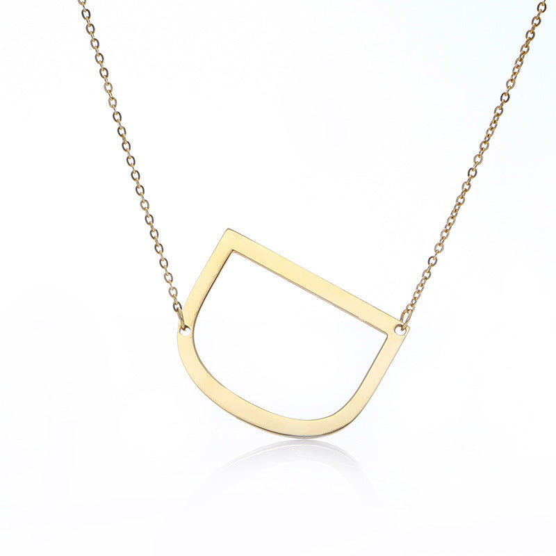 Big Initial Letter Pendant Necklace, Gold Silver, and Rose Gold