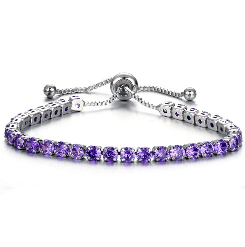 Gold Push Pull Zircon Bracelet