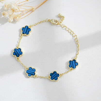 Gold Plated Clover Bracelet