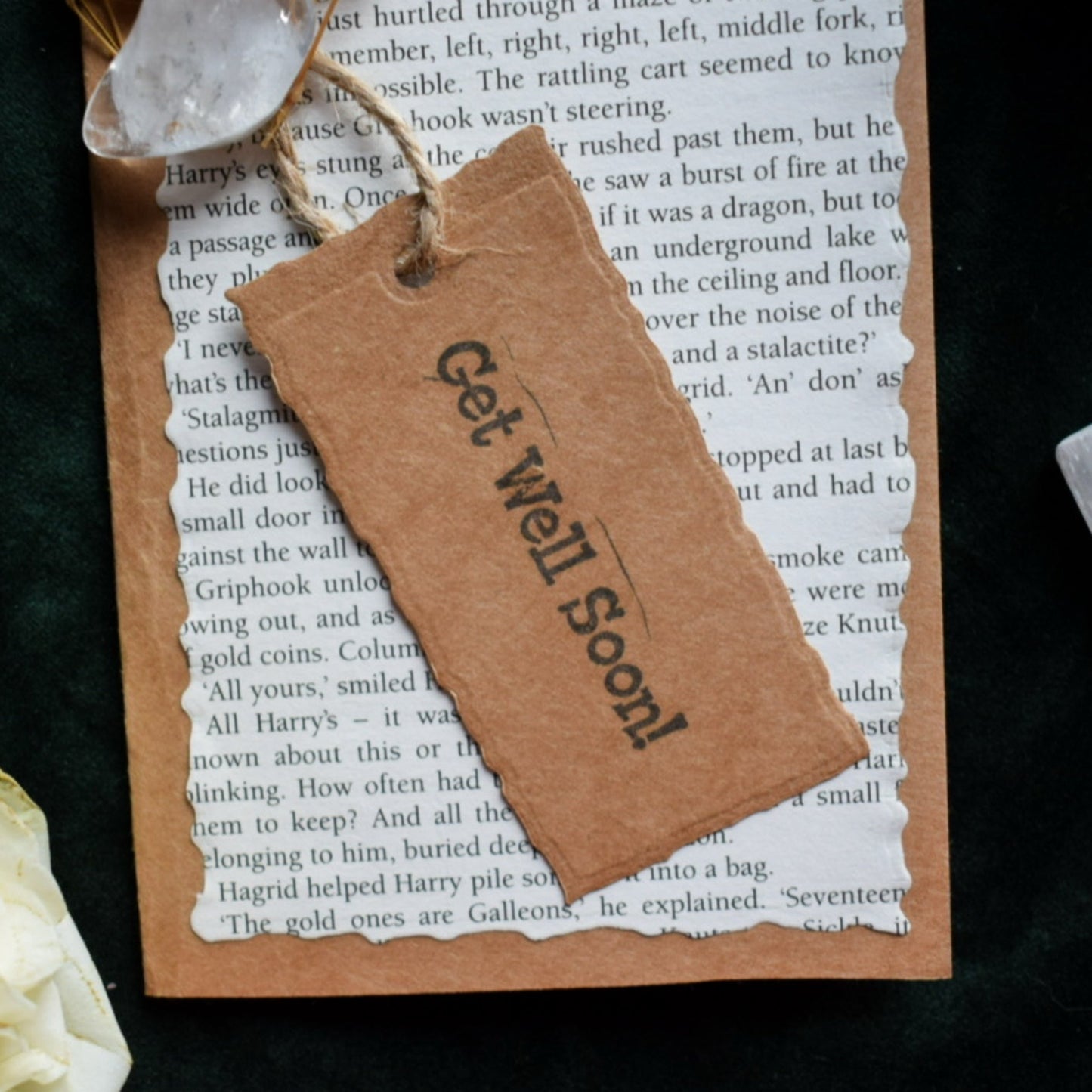 Get Well Soon Clear Quartz Healing Crystal Card