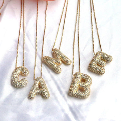 Bubble Balloon A-Z Letter Pendant Necklace