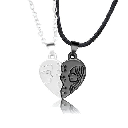 Holding Hands Couple Necklace, 2Pc Set
