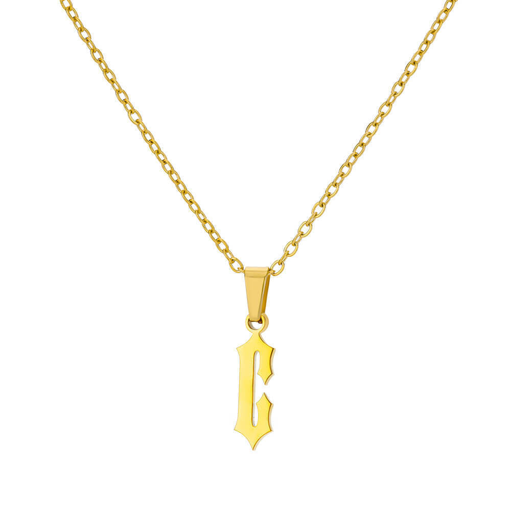 Funky A-Z Letter Pendant Necklace