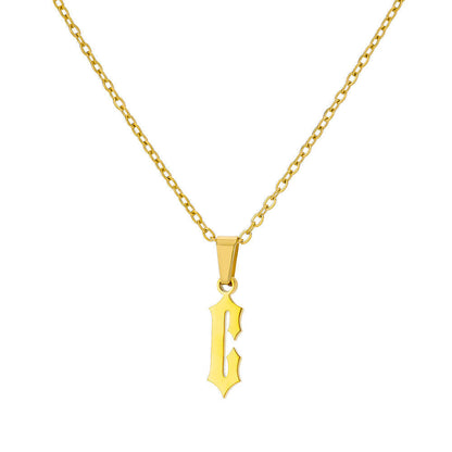 Funky A-Z Letter Pendant Necklace