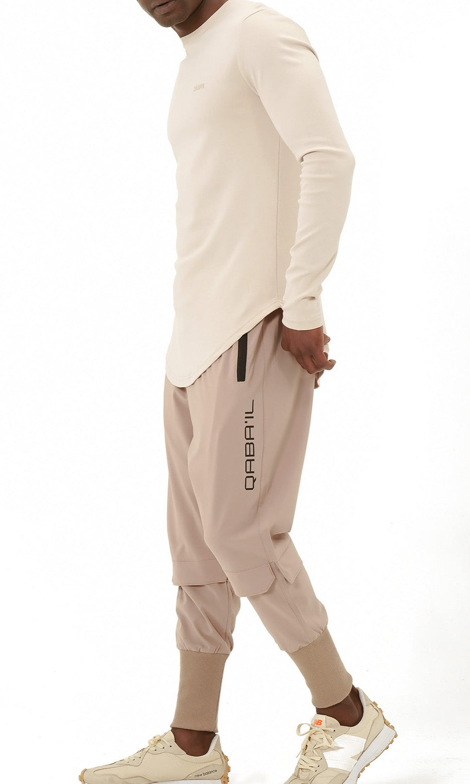 QL Pantalon Cross Over in Taupe