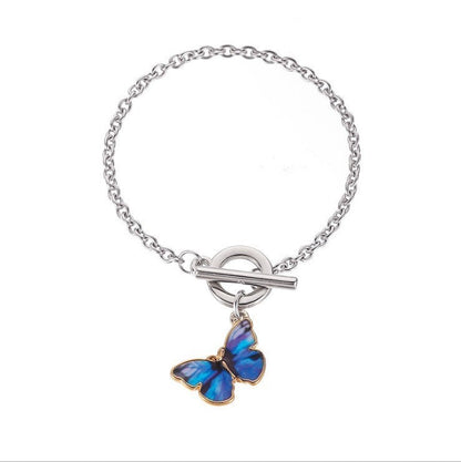 Butterfly Pendant Necklace & Bracelet Set