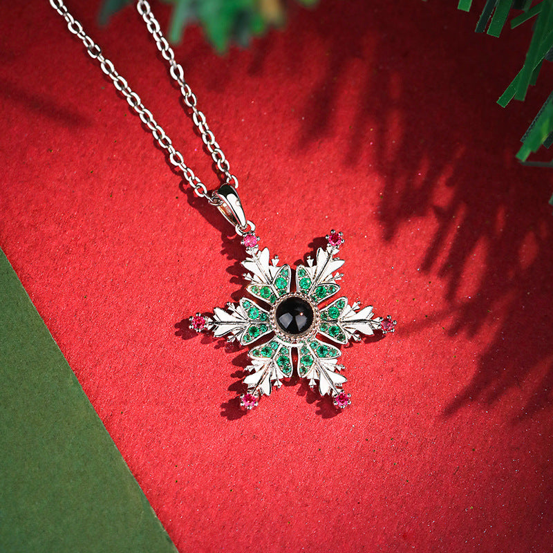 Christmas Snowflake Projection Necklace
