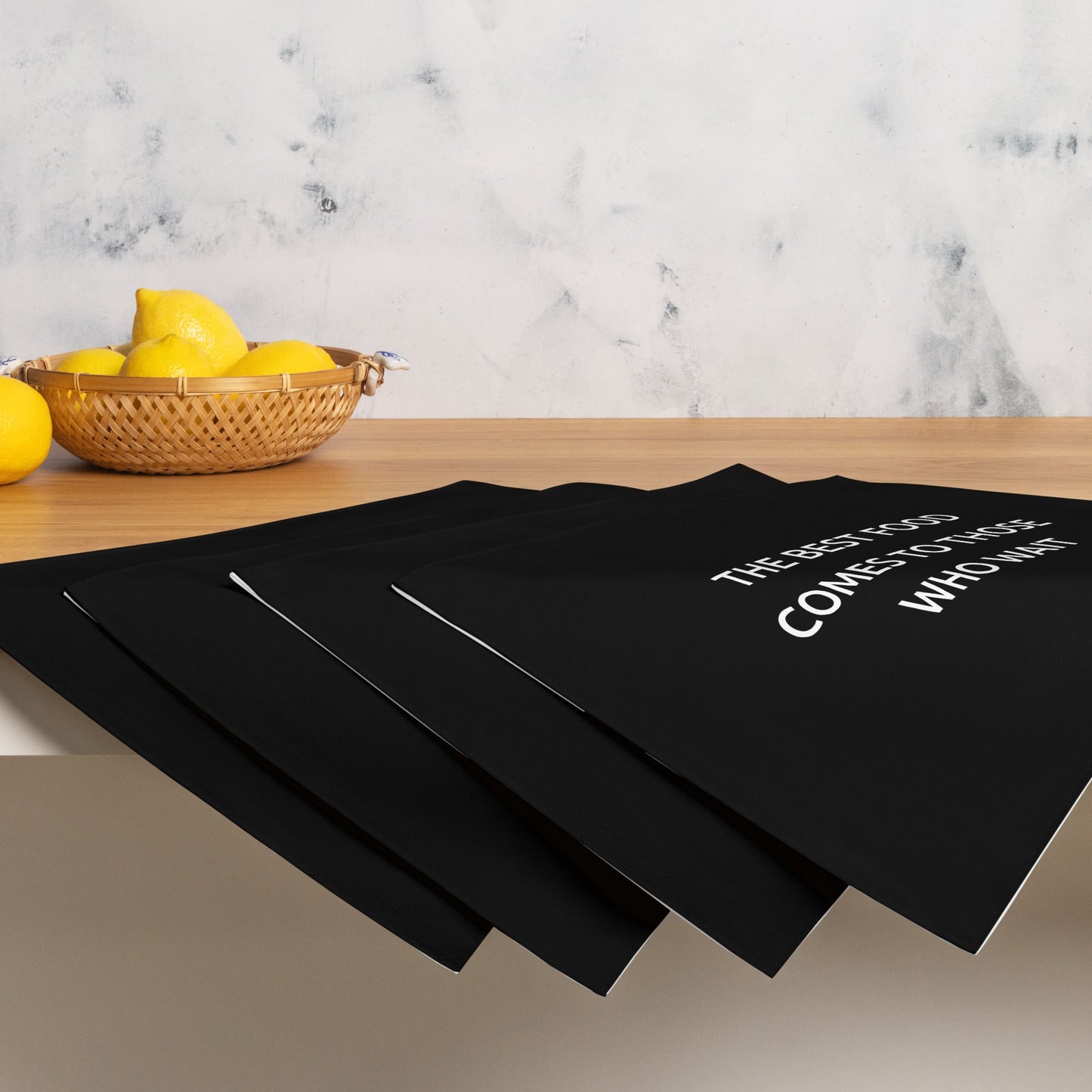 The Best Food Comes To Those Who Wait - Black Placemat Set