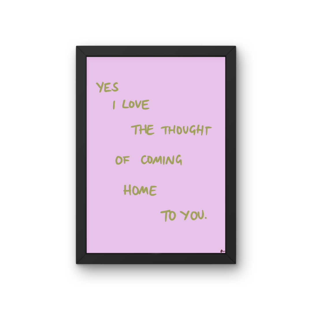 Coming Home To You | Lilac and Green Romantic Music Art Print
