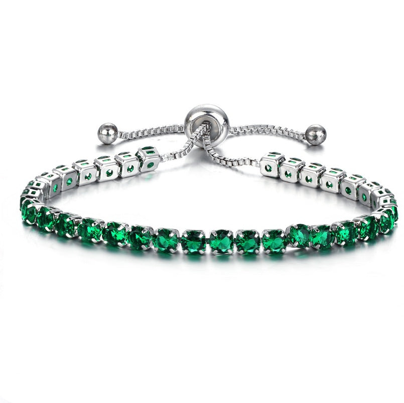Gold Push Pull Zircon Bracelet