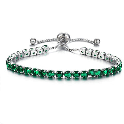 Gold Push Pull Zircon Bracelet