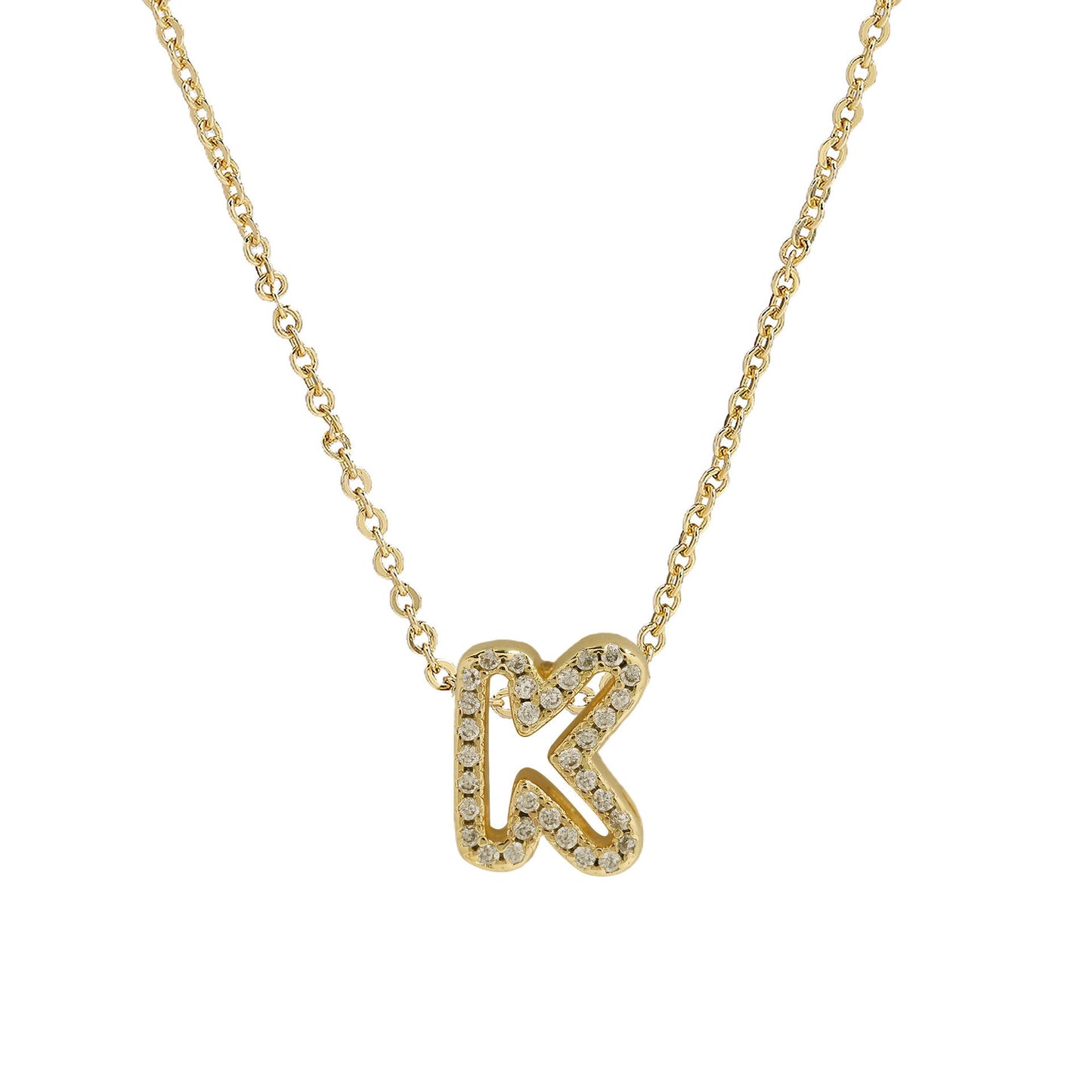 Gold-Plated A–Z English Letter Pendant Necklace