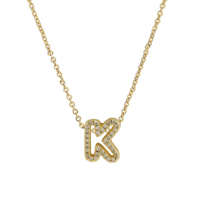 Gold-Plated A–Z English Letter Pendant Necklace