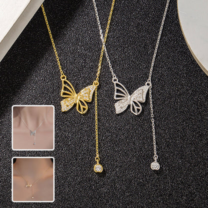 S925 Silver Hollow Butterfly Necklace