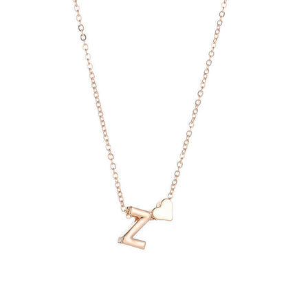 Alphabet A-Z Heart Pendant Necklace