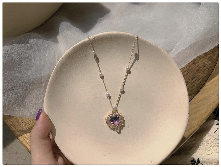 Vintage Purple Heart Necklace