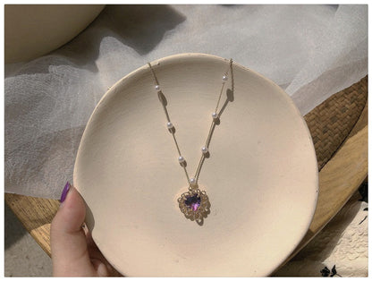 Vintage Purple Heart Necklace