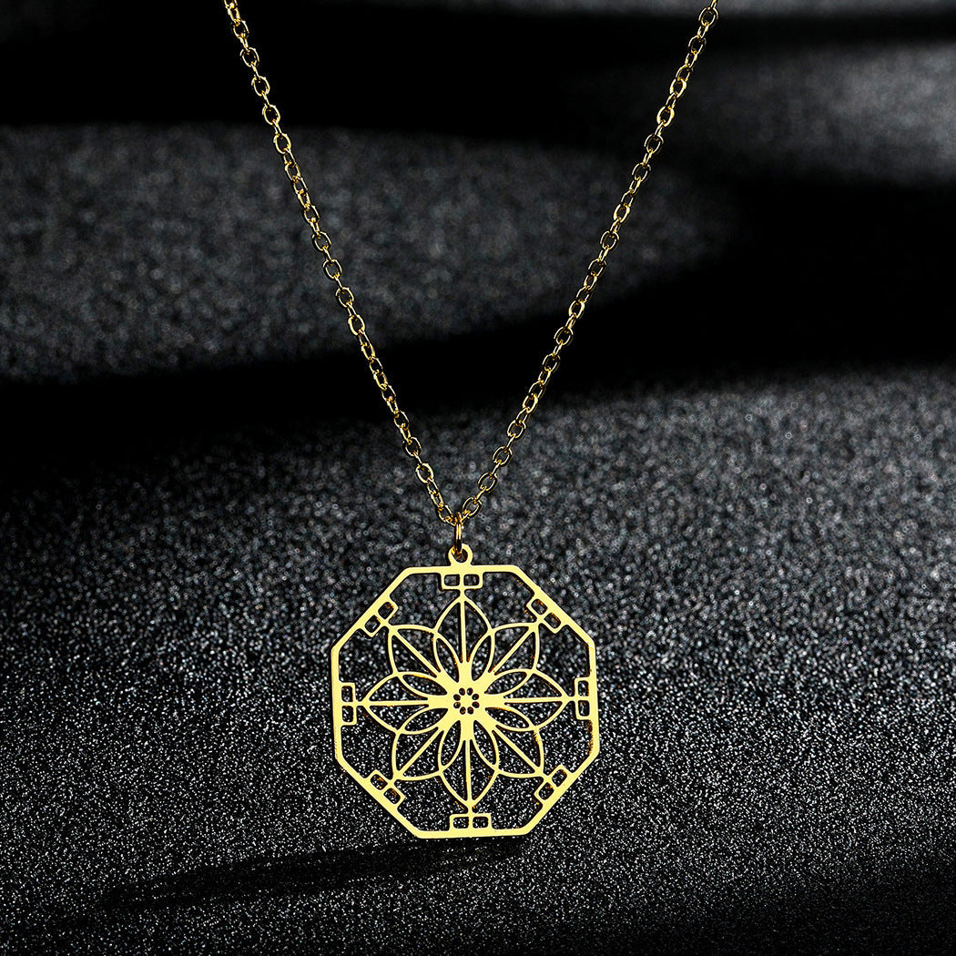 Mandala Flower Pendant Necklace
