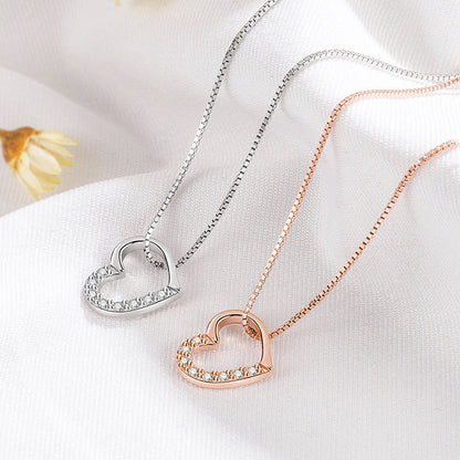 Silver Love Heart Pendant Necklaces