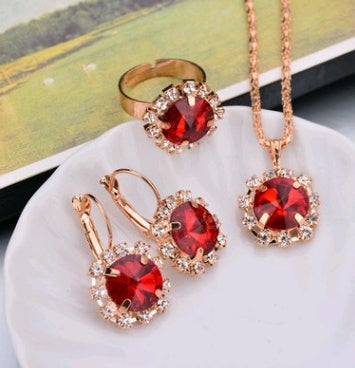 Water Drop Diamond Necklace, Earrings & Rings Sets