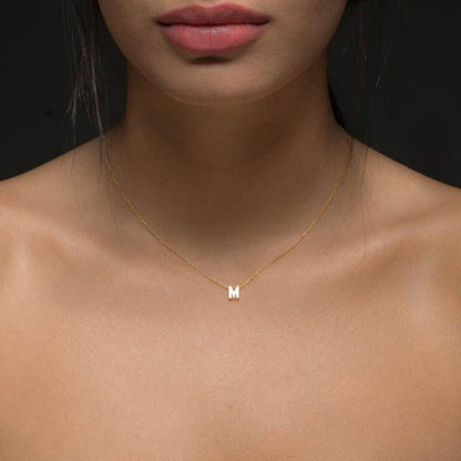 Tiny Initial Necklace, Gold & Silver